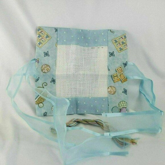 Pine Mountain Designs 351 New Love Blue Tie On Cross Stitch Kit Sham Baby Nw OOP - Picture 5 of 10